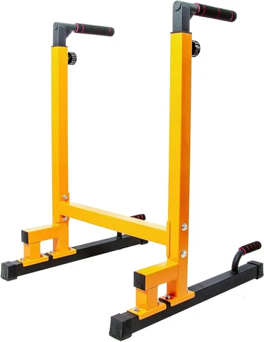 Miniatura 9 de Estación de inmersión de marco de acero BalanceFrom con altura ajustable, capacidad de peso de 500 libras – Equipo de gimnasio en casa para Negro