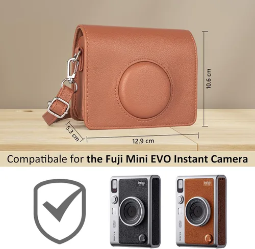 Miniatura 2 de MUZIRI KINOKOO Funda Mini EVO, Cuero PU con Textura de Lichi, Funda Protectora para Cámara Instantánea Instax Mini EVO con Orificio de Carga Preciso