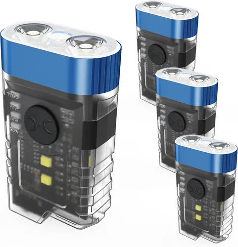 Miniatura 7 de Linterna recargable EDC con clip, 10 modos de iluminación, 2 ángulos de iluminación, mini linterna de carga USB C magnética para el hogar, regalo