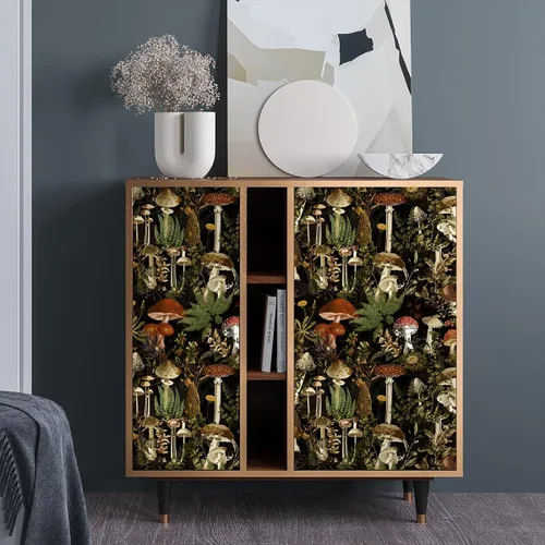 Miniatura 3 de Jeweluck Papel tapiz floral para despegar y pegar, papel de contacto de hongos, 17.7 pulgadas x 24.2 pies, papel tapiz extraíble de flores, vinilo