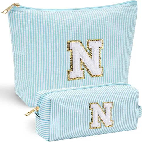 Miniatura 120 de YOOLIFE Regalos del Día de la Madre para mujeres, bolsa de maquillaje con inicial, bolsa de cosméticos, bolsa de maquillaje de viaje, regalos Rosado