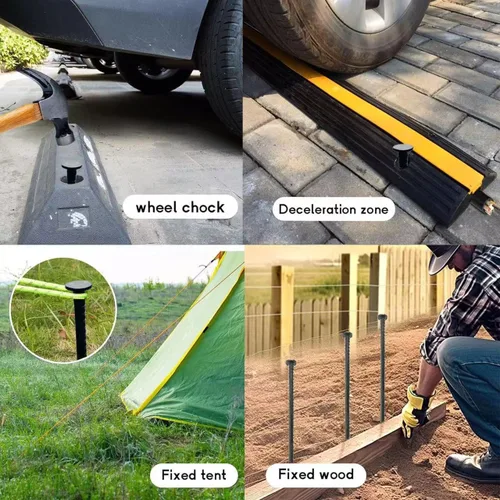 Miniatura 5 de Estacas de refuerzo de 16 pulgadas, estaca de tierra, de 1/2 pulgada de diámetro, anclajes de acero galvanizado para tierra, estacas para paisaje, 6