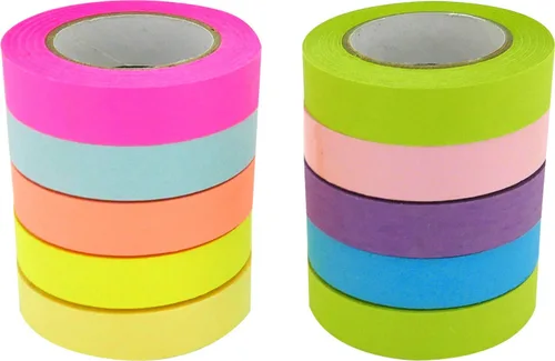 Miniatura 4 de Rollo de notas adhesivas 4A, 2 rollos adhesivos completos con dispensador y 2 rollos de recambio, 0.4 x 315 pulgadas, 5 colores brillantes, cinta 2