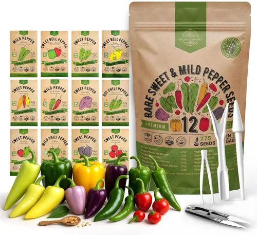 Miniatura 7 de Organo Republic Paquete de Variedad de 14 Semillas Raras de Tomate y Tomatillo para Jardín - Más de 1,020 Semillas de Tomate y Tomatillo Reliquia