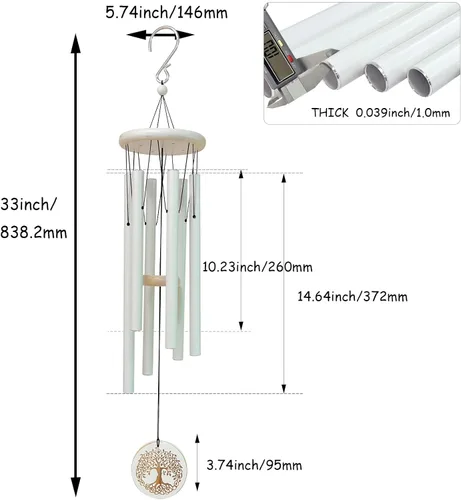 Miniatura 5 de Aoedelyart Campanillas de Viento del Árbol de la Vida para Exteriores en Liquidación, Campanillas de Viento para la Pérdida de un Ser Querido