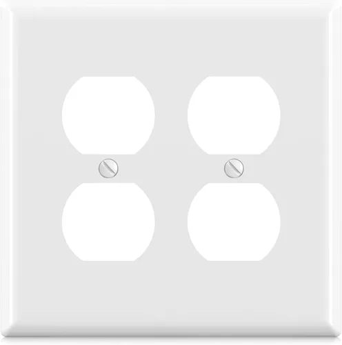 Miniatura 7 de ELEGRP Placas de pared dúplex sin tornillos de 2 segmentos, cubierta frontal termoplástica irrompible de tamaño mediano para toma de corriente Mate