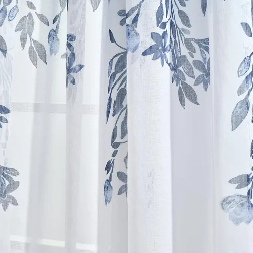 Miniatura 4 de Lush Decor Tanisha - Cortinas traslúcidas para oscurecer la habitación, diseño floral de vid impreso, juego de paneles de ventana (par), 38 pulgadas