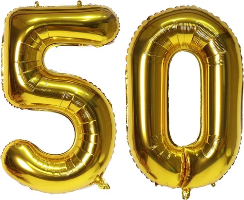 Miniatura 10 de Globos digitales dorados de 40 pulgadas, con número 10, globos de helio para decoraciones de fiesta de cumpleaños y suministros para decoración