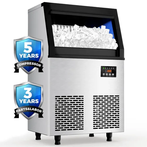 Miniatura 12 de Coolski Máquina de Hielo Comercial Bajo Mostrador de 15" de Ancho, 80 LBS/Día de Acero Inoxidable Incorporada e Independiente con Filtro de Agua