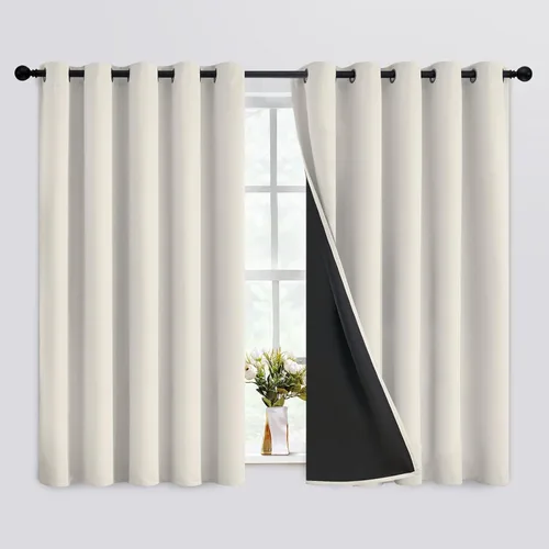 Miniatura 26 de SimpleHome - Cortinas opacas 100% para recámara, cortinas de ventana con ojales beige, con aislamiento térmico, cortinas de oscurecimiento