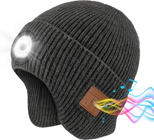 Miniatura 32 de Gorro Bluetooth con auriculares ligeros e inalámbricos, micrófono integrado y altavoces estéreo mejorados con música