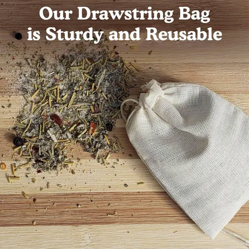 Miniatura 5 de Regency Wraps Bolsa con cordón 100% algodón, bolsas para guardar especias a granel, té, popurri y joyas, mini bolsas 100% algodón, 3 x 4 pulgadas