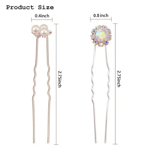 Miniatura 2 de Accesorios para el cabello para mujer, juego de horquillas de boda, joyería para mujer, flor plateada, pinzas de perlas, novias, tocados, damas