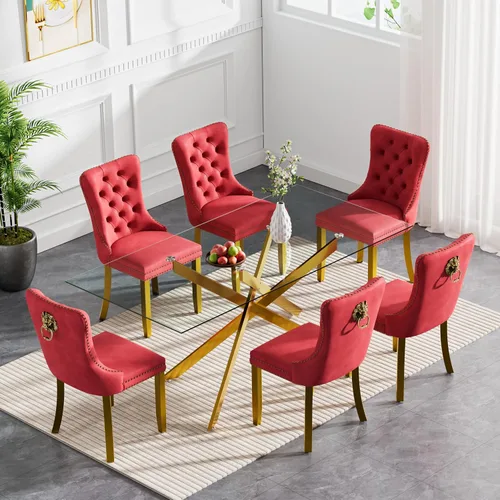Miniatura 90 de HomVent Juego de mesa de comedor redonda de vidrio de 3 piezas, juego de mesa de comedor de vidrio templado para 2 mesas de cocina con 2 sillas