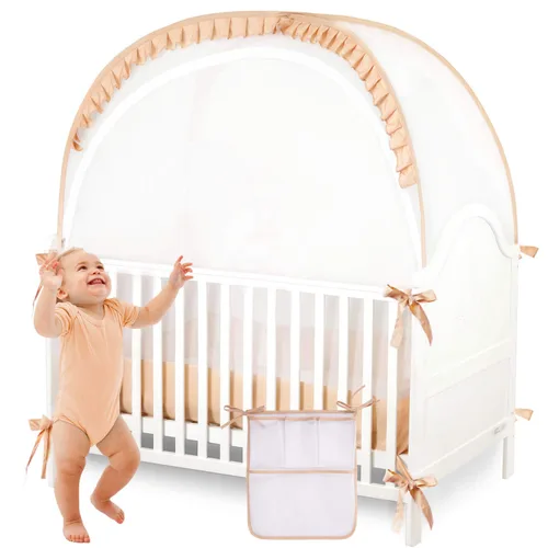 Tienda de campaña de seguridad para cuna, mosquitera desplegable para bebé, cubierta de red para cama de bebé, evita que el bebé salga con bolsa