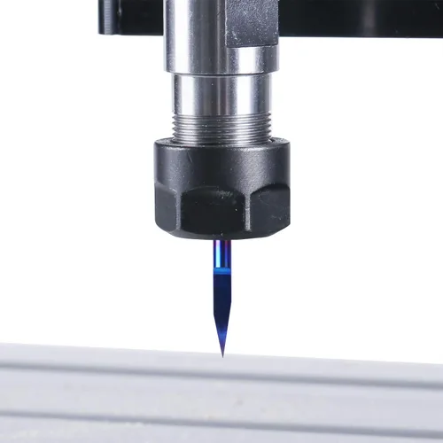 Miniatura 6 de Genmitsu 10 brocas de grabado de capa azul nano, punta de 20 grados de 0.004 in, vástago cónico en V de 1/8 pulgadas