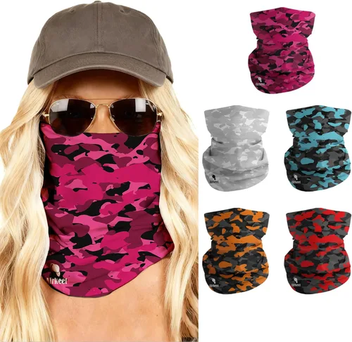 Miniatura 27 de Máscara facial para hombres y mujeres, protección solar UPF 30+, transpirable, bandana para motocicleta, senderismo, pesca