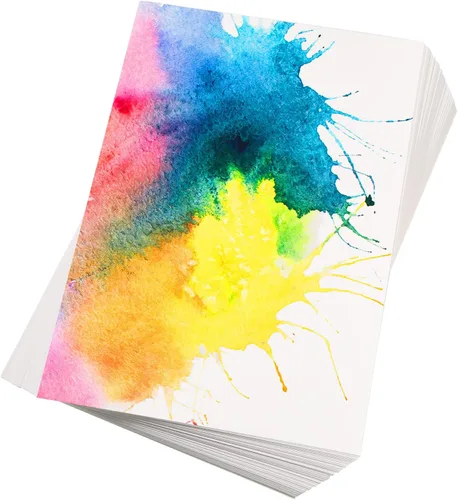 TecUnite 60 hojas de papel de acuarela a granel, almohadilla de color de agua de prensa en caliente para pintar medios húmedos, papel de dibujo