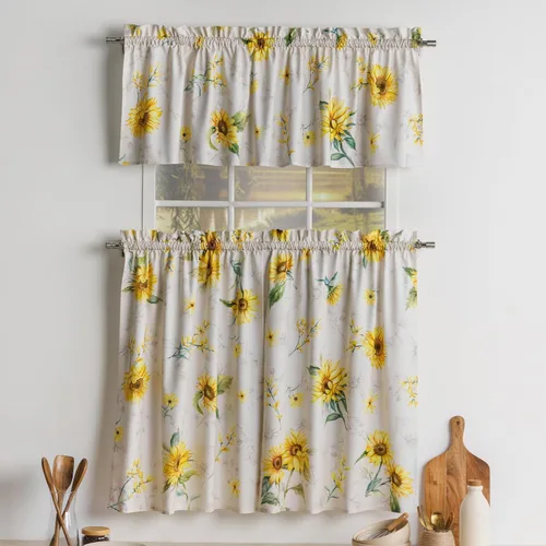 Miniatura 81 de Maison d' Hermine Juego de cortinas de cocina para ventanas, juego de cortinas de cocina 100% algodón, cenefas para el hogar [2 niveles
