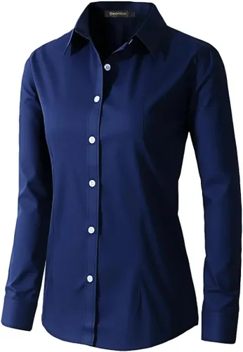 Miniatura 8 de Beninos Camisas de vestir para mujer, manga larga, con botones, ropa de trabajo