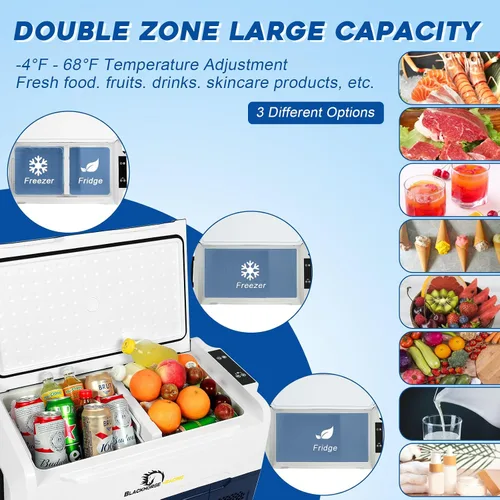 Miniatura 5 de Refrigerador de coche de 12 voltios, congelador portátil de 37 cuartos (35 litros), refrigerador de coche de zona grande, control de aplicación