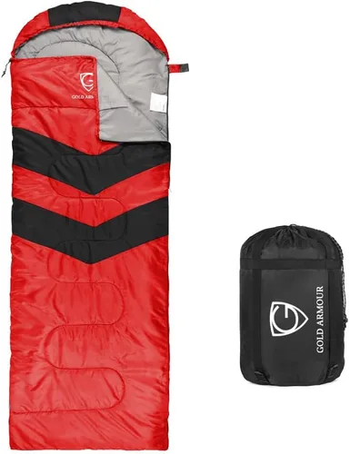 Miniatura 9 de Gold Armour Sacos de dormir para adultos, niños, niñas, mochileros, senderismo, campamento, clima frío y cálido 4 estaciones, uso en interiores