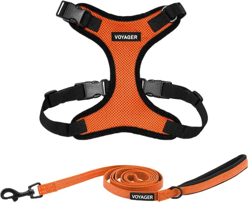 Miniatura 22 de Best Pet Supplies Voyager Step-in Lock - Arnés para mascotas con correa reflectante para mascotas, con mango de neopreno de 5 pies, soporta