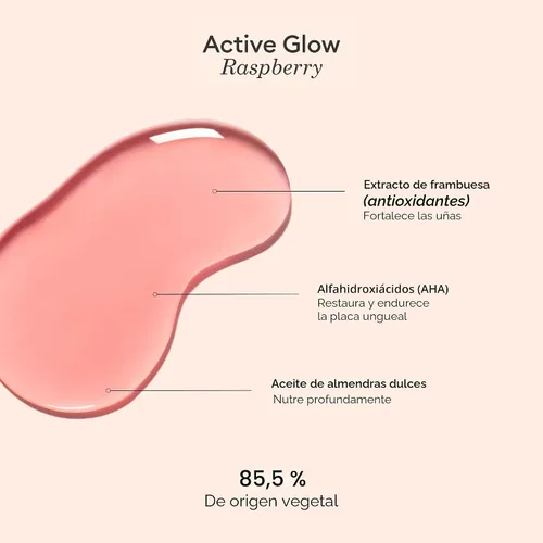 Miniatura 5 de Manucurist Active Glow - Esmalte de uñas de frambuesa y cuidado, corrector de uñas 2 en 1 ultra brillante, ingredientes a base de plantas: aceite