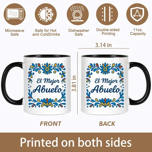 Miniatura 2 de Breezy Valley Regalos para abuelos españoles, tazas para la mejor abuela y abuelo, juego de tazas de café La Mejor Abuela y El Mejor Abuelo, Regalos