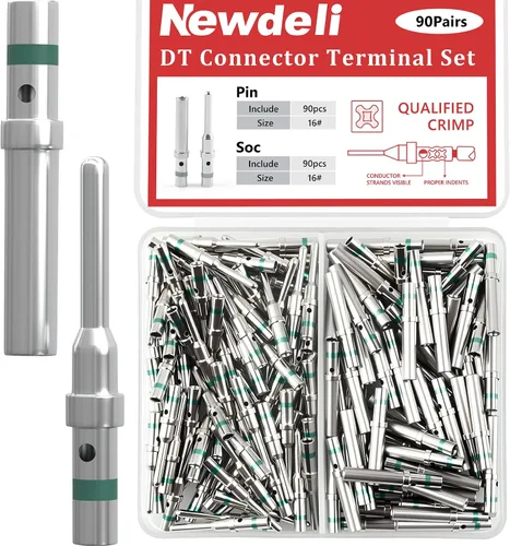 Miniatura 9 de Newdeli Kit de conectores de pines Deutsch de 50 pares de conectores sólidos de tamaño 16 contactos sólidos Conector de la serie DT, terminales
