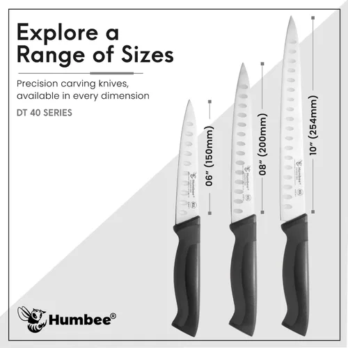 Miniatura 7 de Cuchillo rebanador de 8 pulgadas con borde Granton, negro, serie DT-40 negro / negro