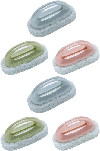 Miniatura 2 de Cabilock Cepillo de mango de limpieza, esponja para fregadero, esponja para lavavajillas, mango de lavado, almohadilla de cepillo de esponja