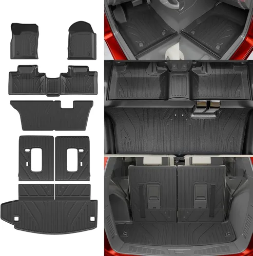 Miniatura 20 de Alfombrillas de Piso Compatibles con Ford Explorer 2020-2026 de 6 Asientos, Alfombrilla de Maletero, Forro de Carga TPE, Protector de Asiento