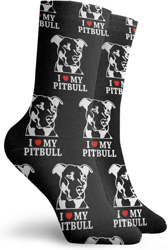 Miniatura 2 de Calcetines para correr con texto en inglés "I Love My Pitbull Performance Comfort Sox Light Bobbysocks Sox