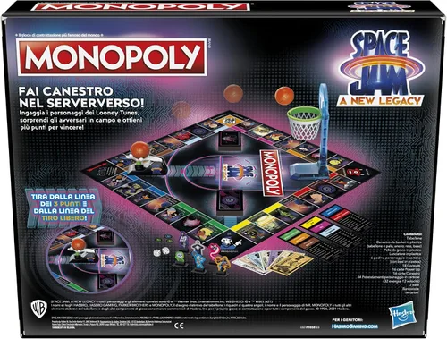 Miniatura 6 de Monopoly: Space Jam: A New Legacy Edition Juego de mesa familiar, juego Lebron James Space Jam 2, para niños de 8 años en adelante