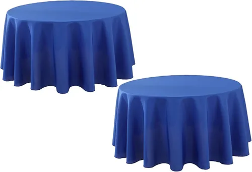 Miniatura 44 de Paquete de 2 Manteles Redondos de 120 Pulgadas de Carbón, Mantel de Poliéster Lavable para Uso en el Hogar, Fiestas, Bodas o Restaurantes.