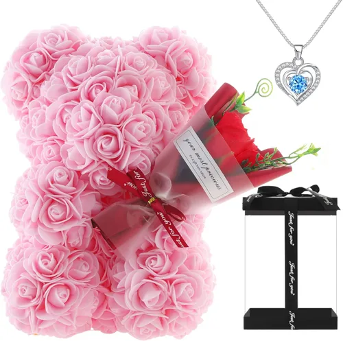 Miniatura 9 de Regalos de oso de rosas para mujer, el mejor regalo para el día de San Valentín, día de la madre, Navidad, cumpleaños, regalo de oso de peluche