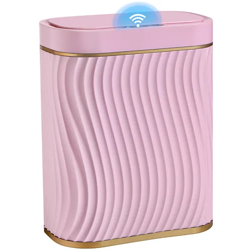 Ogikey Cubo de basura pequeño para baño con tapa automática sin contacto, bote de basura inteligente de 2.6 galones, contenedor de basura estrecho e
