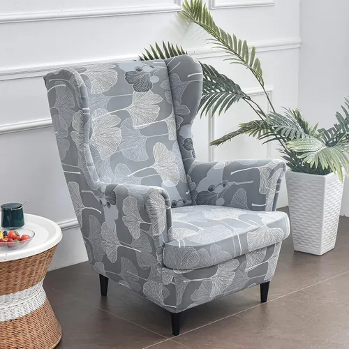 Miniatura 9 de Eco-Ancheng Funda para silla Wingback, 2 piezas, respaldo de ala, fundas de elastano para sillón con respaldo de ala, fundas para sillón con parte