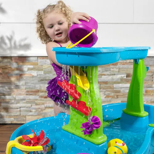 Miniatura 13 de Step2 Parque infantil con estanque de baño Splash Pond, juego sensorial de agua y arena para niños, juguetes de verano al aire libre, 13 piezas