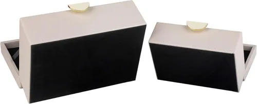 Miniatura 9 de HofferRuffer Cajas de Joyería de Cuero Sintético, Cajas Decorativas Organizador de Accesorios de Almacenamiento con Decoración de Herrajes Dorados