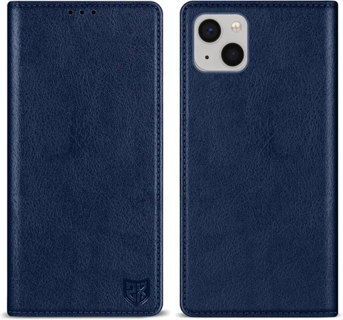Miniatura 14 de ZZXX Funda tipo cartera para iPhone 13 con bloqueo RFID, soporte de ranura para tarjetas, funda protectora de cuero magnético fuerte plegable