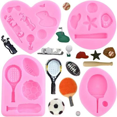Miniatura 10 de Zixiang Moldes de silicona para golf, bolas de golf, molde de fondant, molde de club de golf para decoración de pasteles, decoración de cupcakes