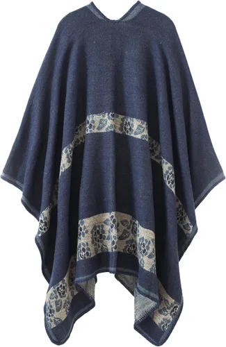 Miniatura 235 de Urban CoCo Poncho de colores para mujer, chal con frente abierto, color en bloques