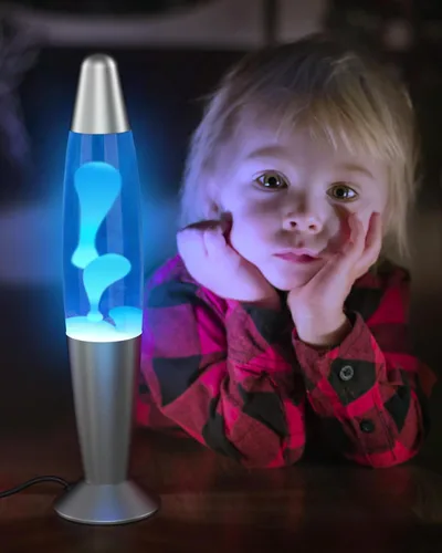 Miniatura 5 de Lámpara de movimiento LED azul para adultos y niños, lámparas de movimiento líquido con flujos de cera blanca, luz nocturna para decoración