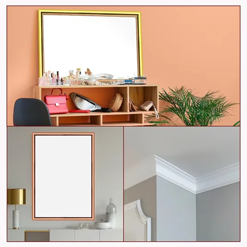 Miniatura 6 de uxcell Moldura flexible autoadhesiva, marco metálico de 8 pies x 0.31 pulgadas, para despegar y pegar, moldura de metal de PVC para pared