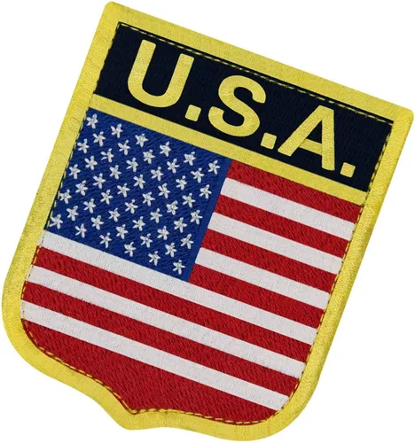 Miniatura 4 de EmbTao Parche de bandera nacional de Estados Unidos con insignia bordada para motociclista, aplique de gancho y bucle, emblema de gancho y bucle