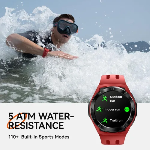 Miniatura 6 de Reloj inteligente Xe1, rastreador de actividad física ligero con pantalla táctil de 1.2 pulgadas, 110 modos deportivos, GPS, luz solar visible, 5