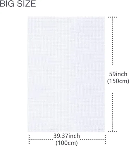 Miniatura 2 de Caydo Aida Cloth - 11 unidades de tela de punto de cruz clásica de reserva blanca bordada, cuadrados de 39 x 60 pulgadas, tamaño grande