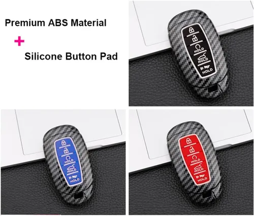 Miniatura 5 de Funda para llavero compatible con Hyundai Elantra GT I30 IG IX35 Kona Santa Fe Solaris 5 botones sin llave para control remoto con diseño de fibra
